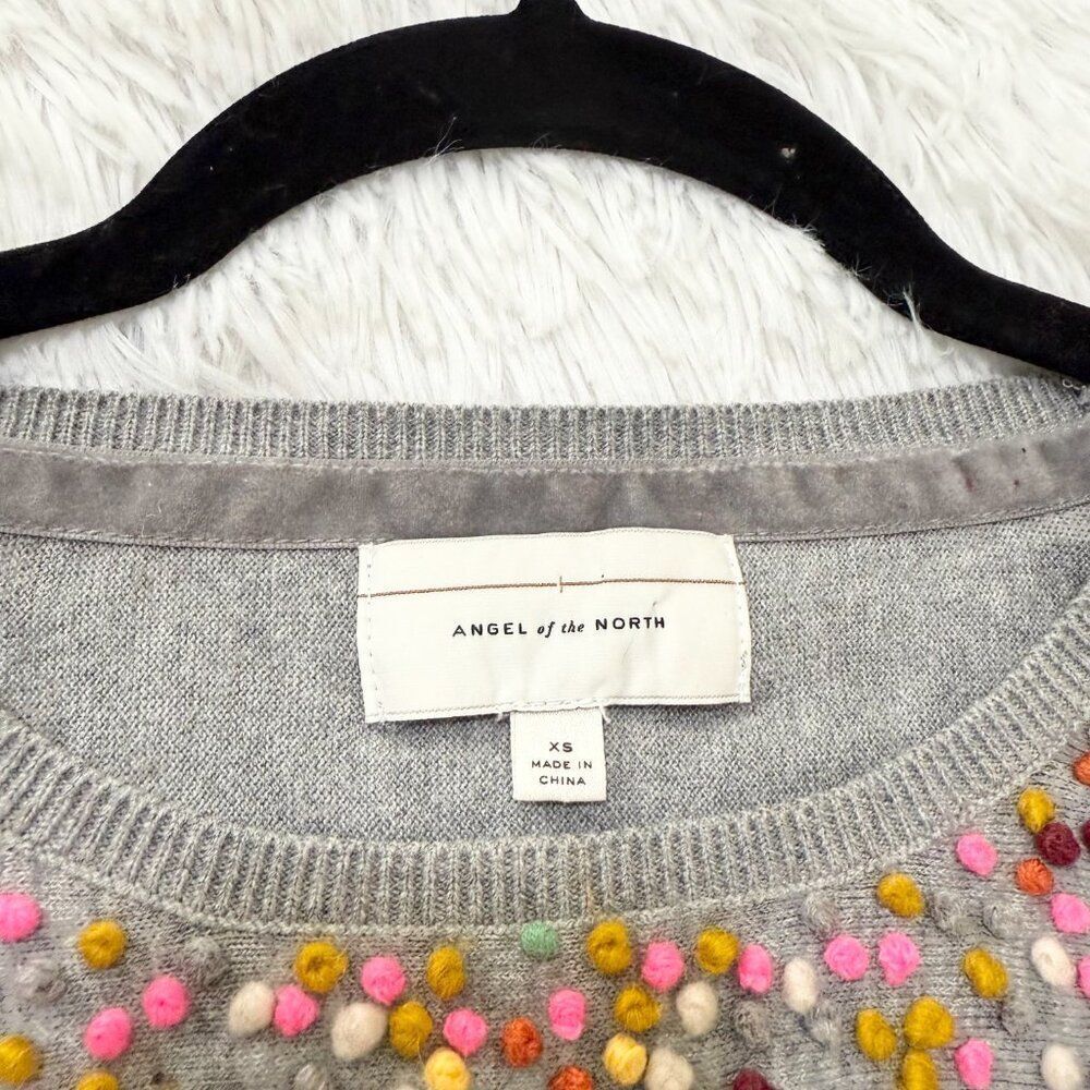 Women Anthropologie Angel Of The North Confetti Pom Pom Sweater Size XS - Picture 3 of 7